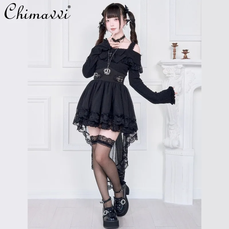 Robe deux pièces en dentelle pour fille, sous-culture japonaise originale, douce et Cool, fausse robe Lolita, nouvelle collection automne hiver