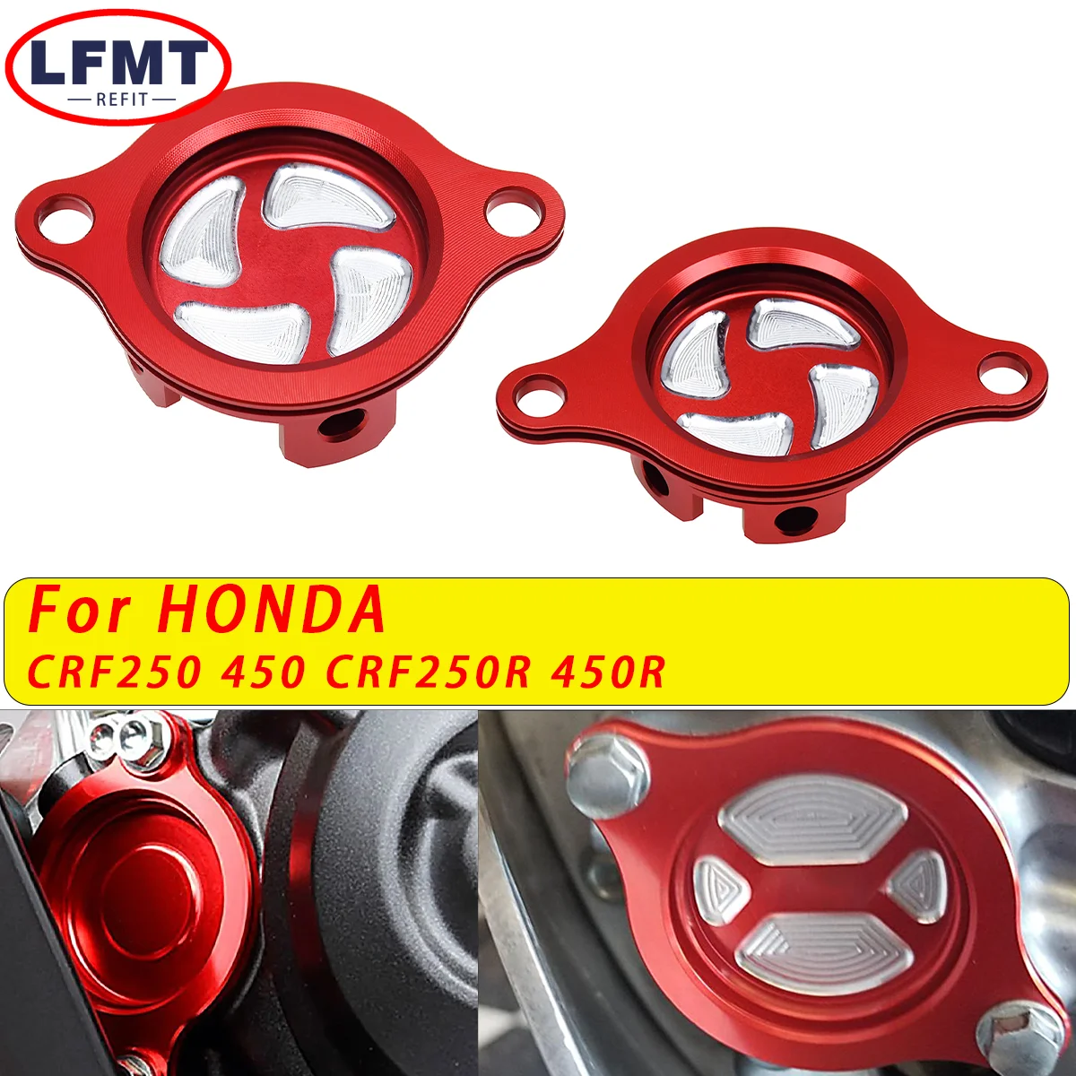 

Dirt Bike Accessories CNC Aluminum Engine Oil Filter Cap Cover For Honda CRF250R CRF450R CRF 250 450 250R 2009-2018 Motocross