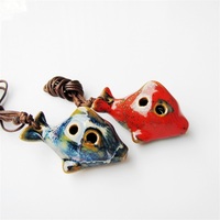 Ocarina 6 Hole Ceramic Colored Glazed Fish Shape Wind Instrument With Rope For Beginners Music Lover And Decorative Home Display