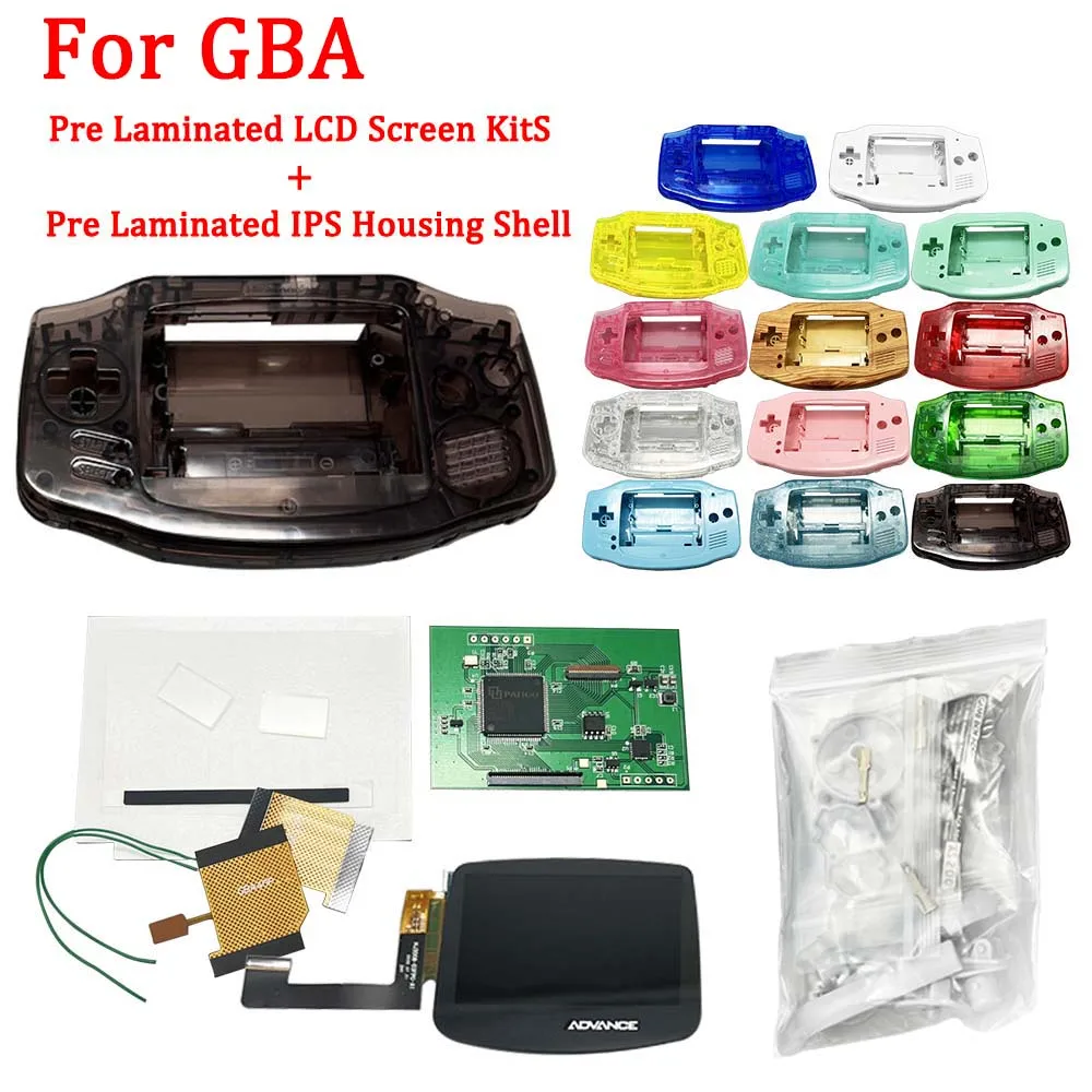 

3.0 Inch Pre-Laminated High-Brightness IPS LCD Screen Kits For Gameboy Advance GBA With High Quality IPS Housing Shell Sets