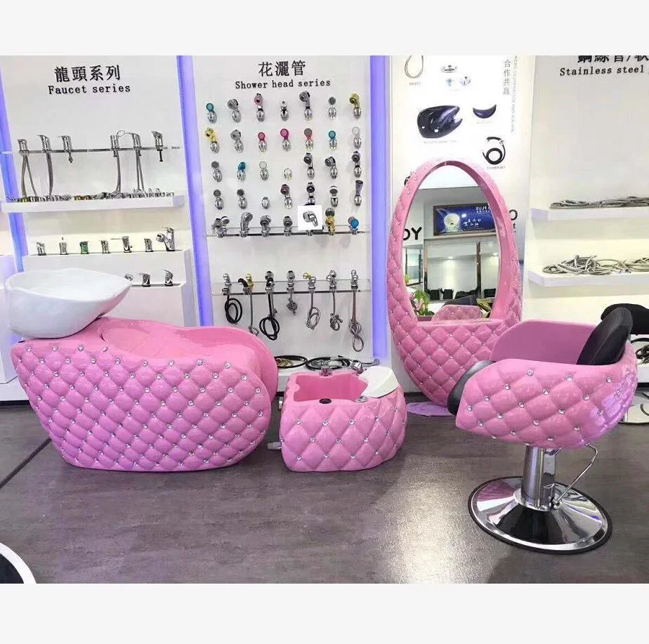 Hot Sale Modern Cheap Pink Tufted Leather Salon Shampoo Chair Hair Shampoo Chair Salon Furniture