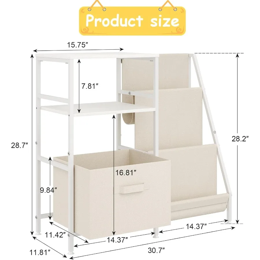 Sturdy Metal Bookcase with Drawer for Nursery and Playroom MontessoriInspired 's Bookshelf and Toy Storage Organizer Ideal for