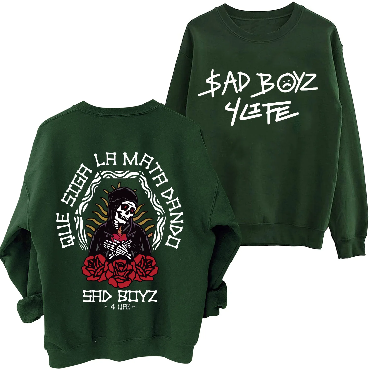 Hoodie de manga comprida Harajuku para homem e mulher, Junior H Sad Boys, 4 Life, Hip Hop, Fans Gift