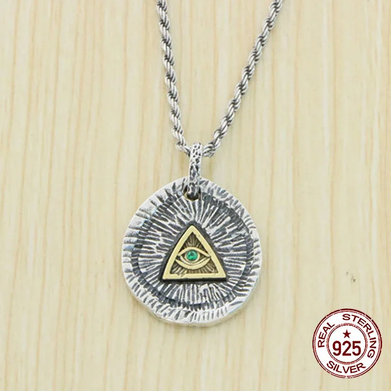 S925 sterling silver pendant  Blue God's Eye design is trendy and versatile  China-Chic Vintage Style Jewelry Personalized Gift