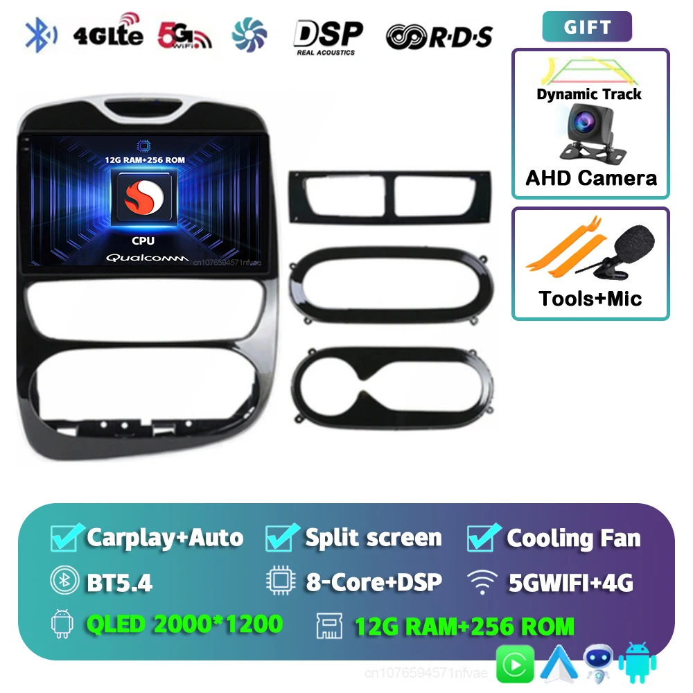 Android 15 Voor Renault Clio 4 BH98 KH98 2016-2019 2K QLED Android Autoradio Multimedia Video Player GPS AI Voice CarPlay Stereo