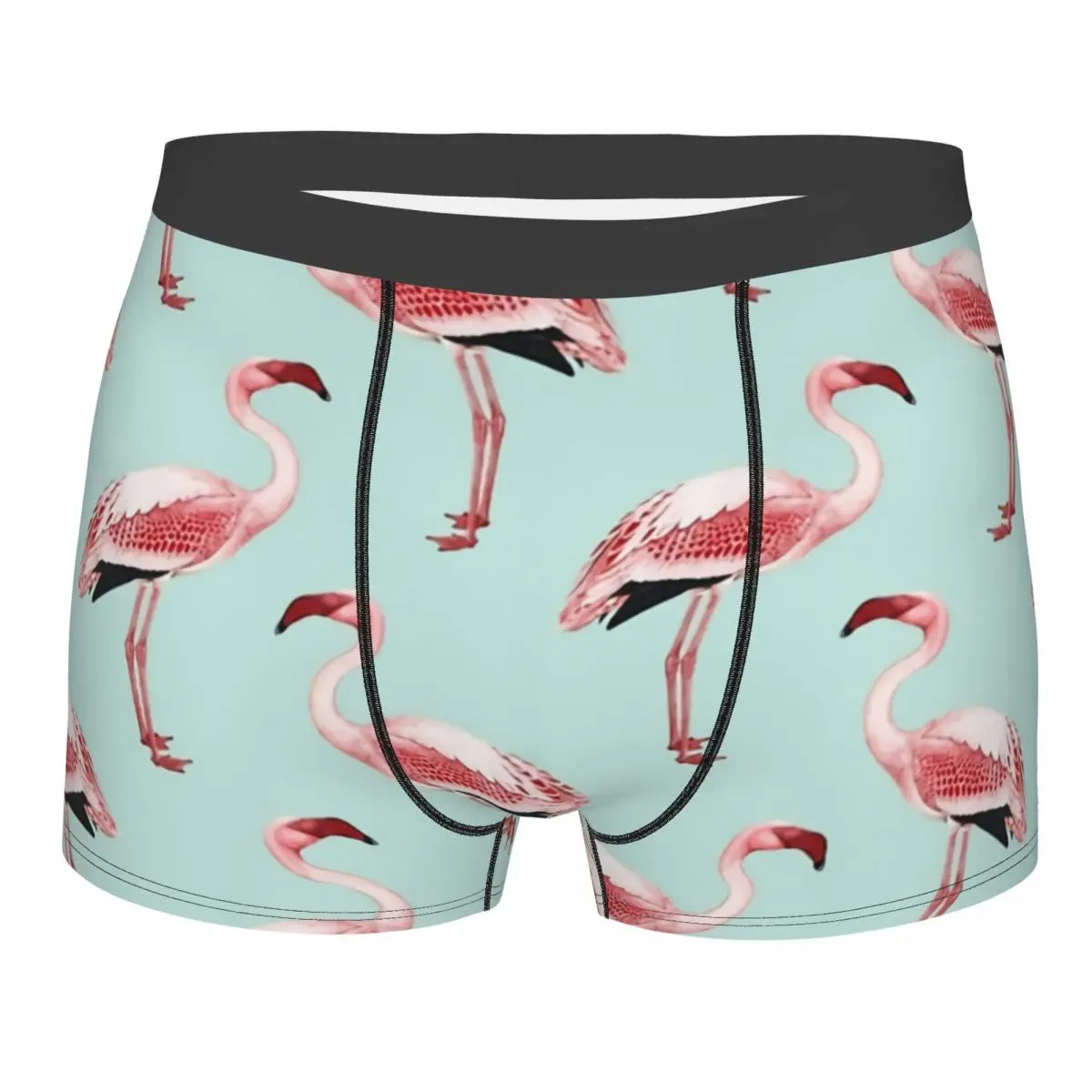 Flamingo Green Red Men Boxer Briefs Underpants Highly Breathable High Quality Birthday Gifts