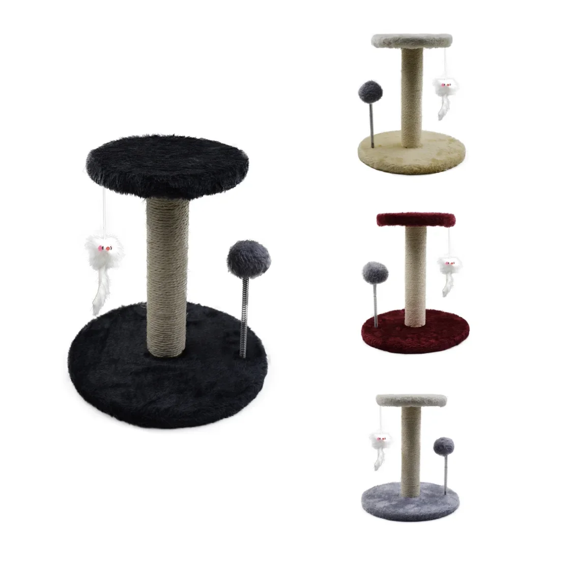 Cute Cat Tree Mixed Color Cat Climbing Frame With Hanging Mouse Spring Ball 30pcs/box For Large 35pcs/box For Medium