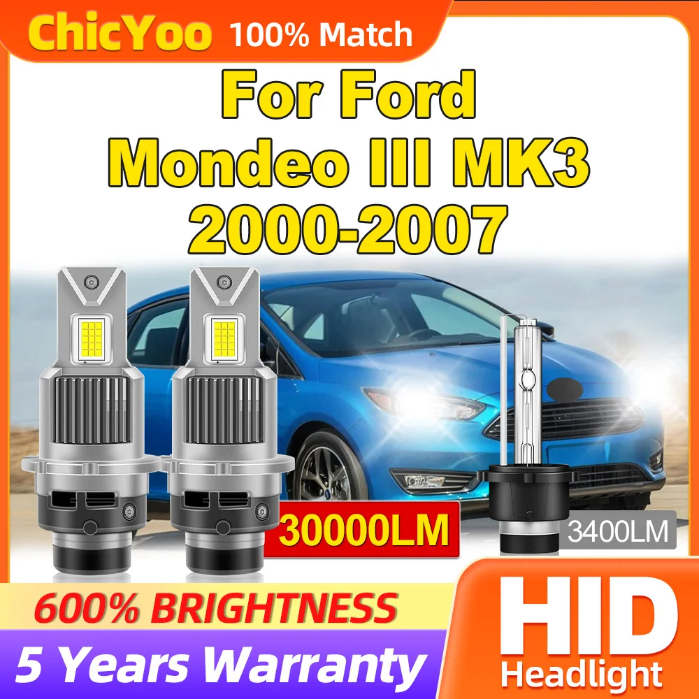 

12V HID Xenon Lights 300W Xenon Headlight Bulbs 30000LM LED Car Lamps For Ford Mondeo III MK3 2000-2002 2003 2004 2005 2006 2007