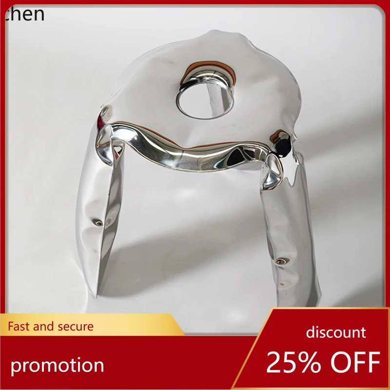 HT box life stainless steel household living room metal inflatable shoe changing stool