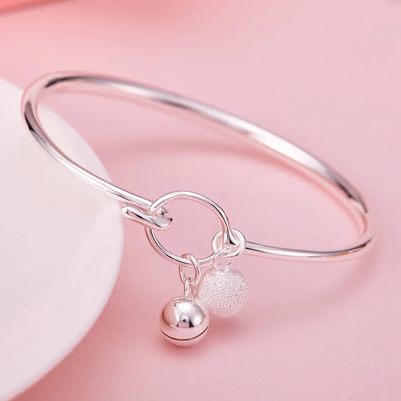 

Shunqing Yinlou 999 Pure Silver Cherry Open Women's Fashion Silver Bracelet Pure Silver Bracelet Girlfriends' Gift Girlfriend Th