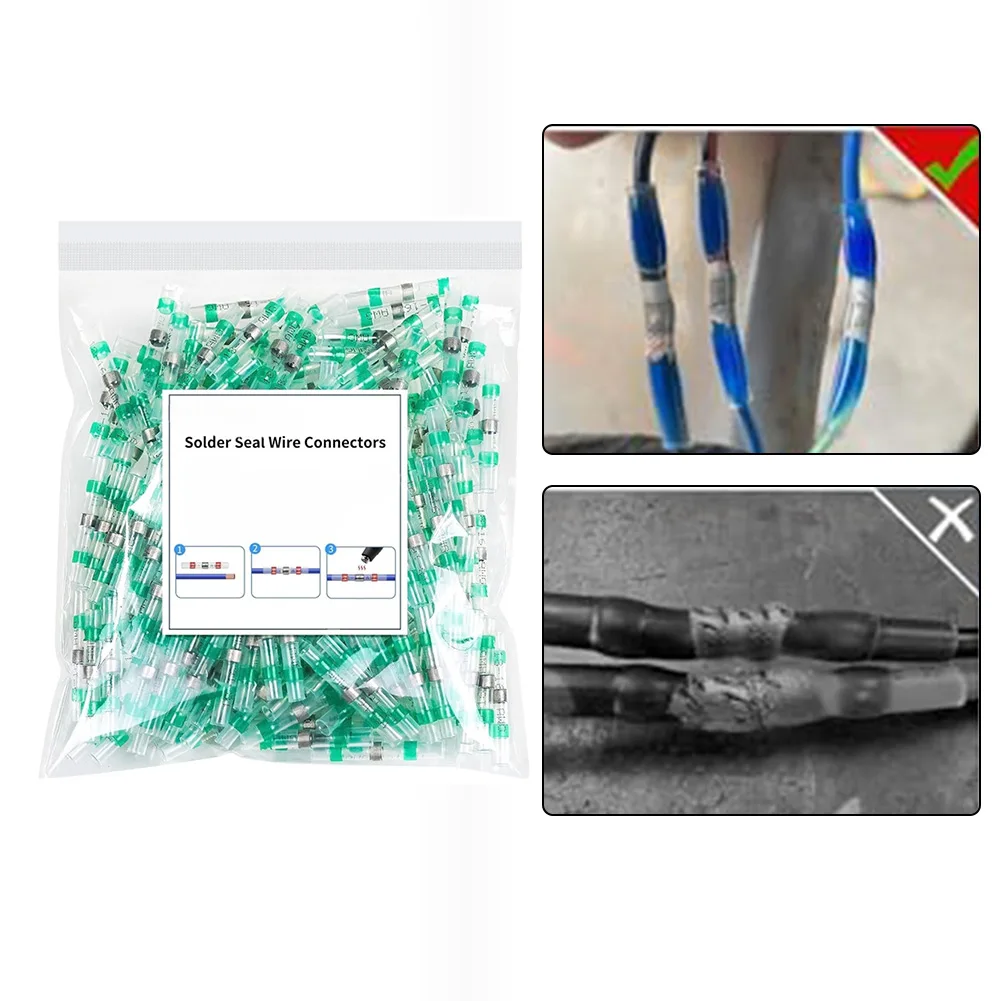100 Pieces Waterproof Solder Seal Wire Connectors Kit For Secure Electrical Connections In For Marine And Automotive Wiring