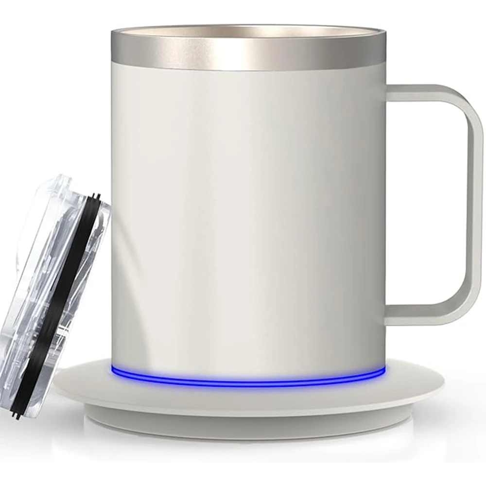 

Smart Cup Warmer Set Heated Coffee Mug with 304 Stainless Steel,Gifts for Women & Men 12oz-USB Electric Heated Coffee Mug