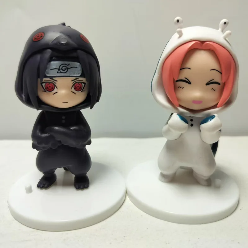 8 個ナルトフィギュアモデル飾りかわいいアニメうちはサスケさくらコスプレアクション置物モデルおもちゃ Itach 装飾ギフト