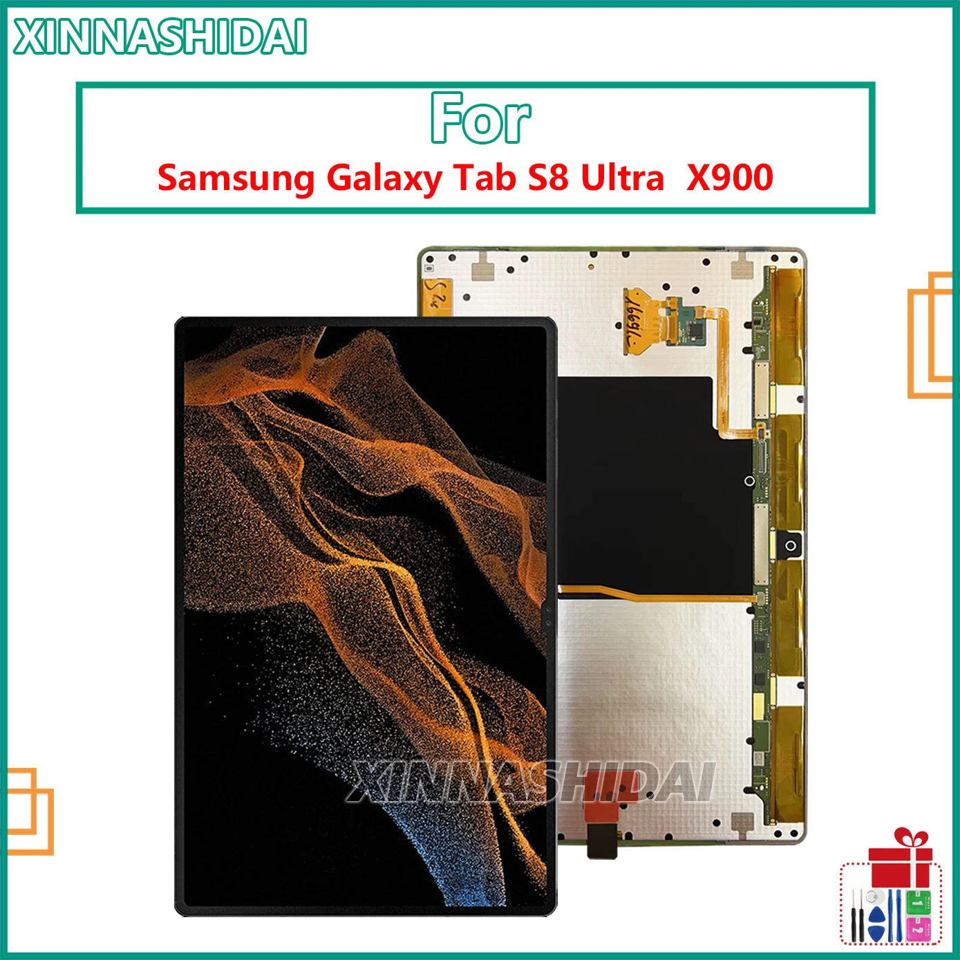 For Samsung Galaxy Tab S8 Ultra SM-X900 LCD Display Touch Screen Digitizer Panel Assembly Replacement Parts