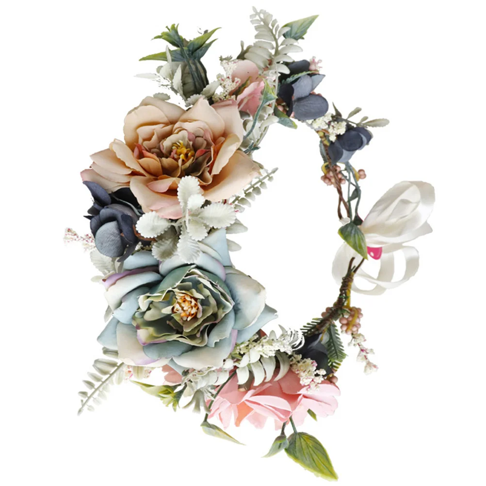 

Artificial Flower Headdress Hairb Beach Headb Wedding Bridal Bride Accessories Wreath Vintage Floral Headpiece Adjustable Design