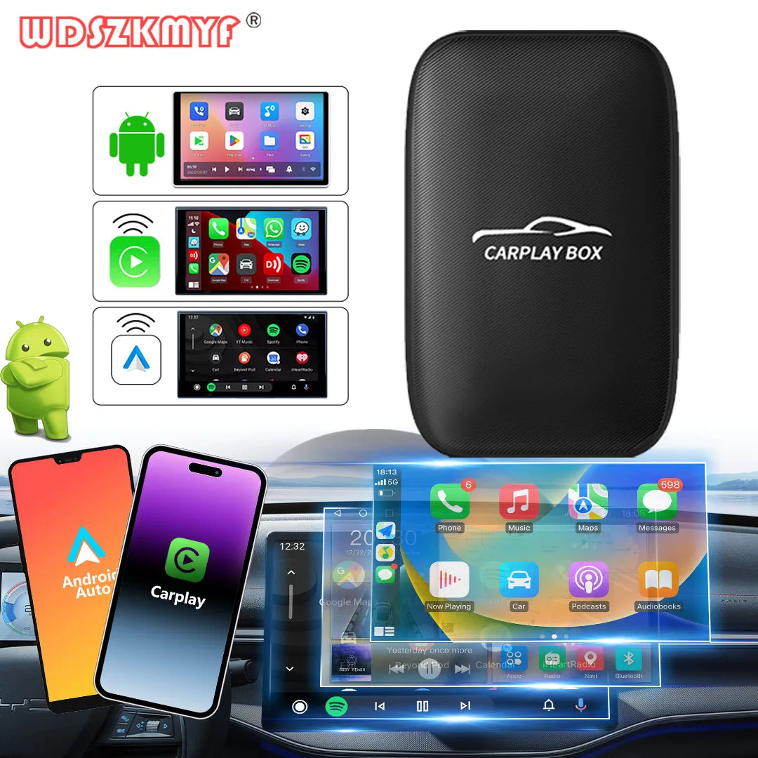 

4 in1 Android Auto Wired to Wireless Carplay Android Auto Adapter WiFi For Wired Cars Smart Ai Box Plug&Play Smart Car Systems