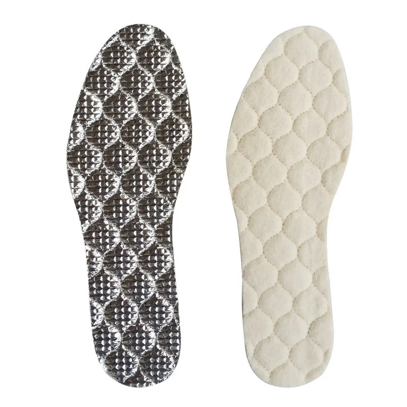 Wool Warm Insoles For Shoes Thermal Insulation Shoes Pad Accessories Casual Shoes Keep Warm Massage Pattern Felt Fur Men Insoles