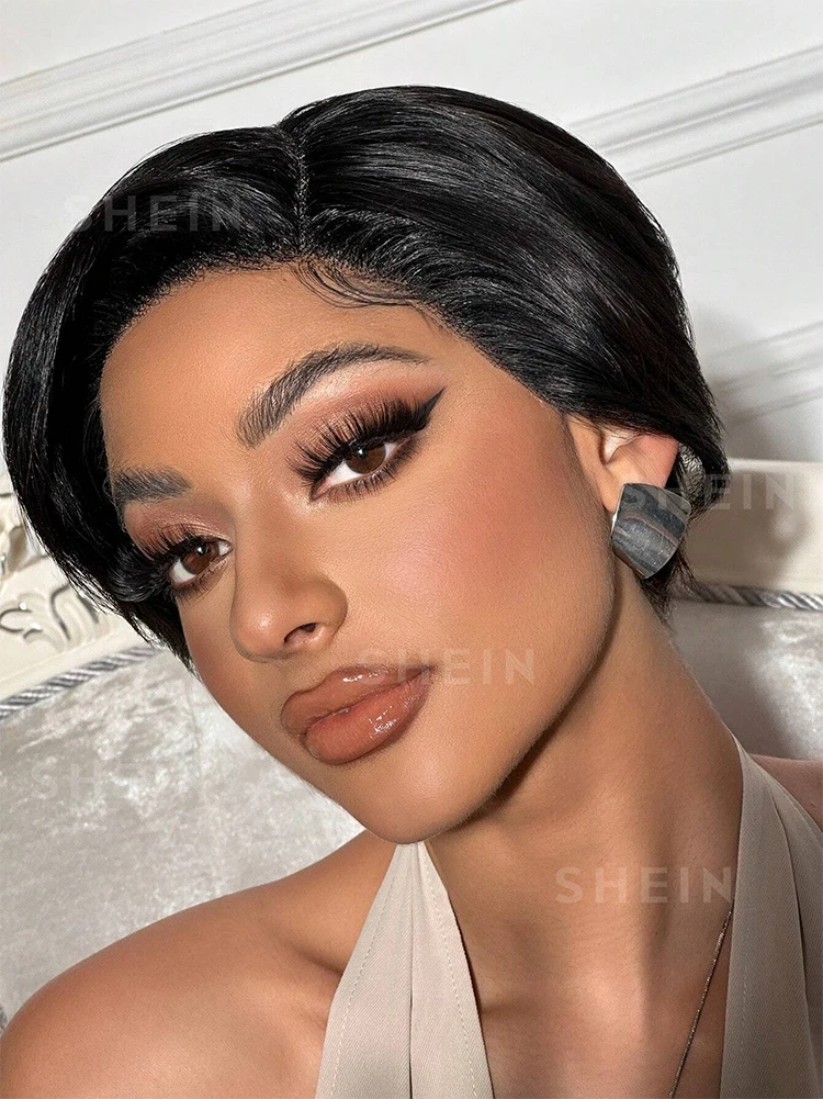 

Short Human Hair Wigs 13x1 Lace Front Wigs Human Hair Short Pixie Cut Wig Human Hair Bob Wigs For Black Women 6 inch