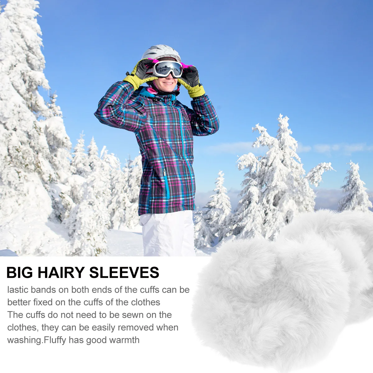 

1Pair Winter Wrist Warmers Faux Arm Warmers Silky Dense Thick Warm Accessory Sweaters Jackets Outdoors Activities