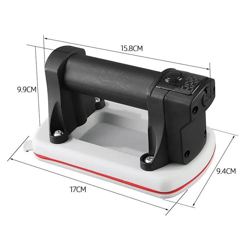 Intelligent Electric Suction Cup Double-layered Rubber Base LED Digital Display Glass Tile Vacuum Air Suction Cup Handling Tools