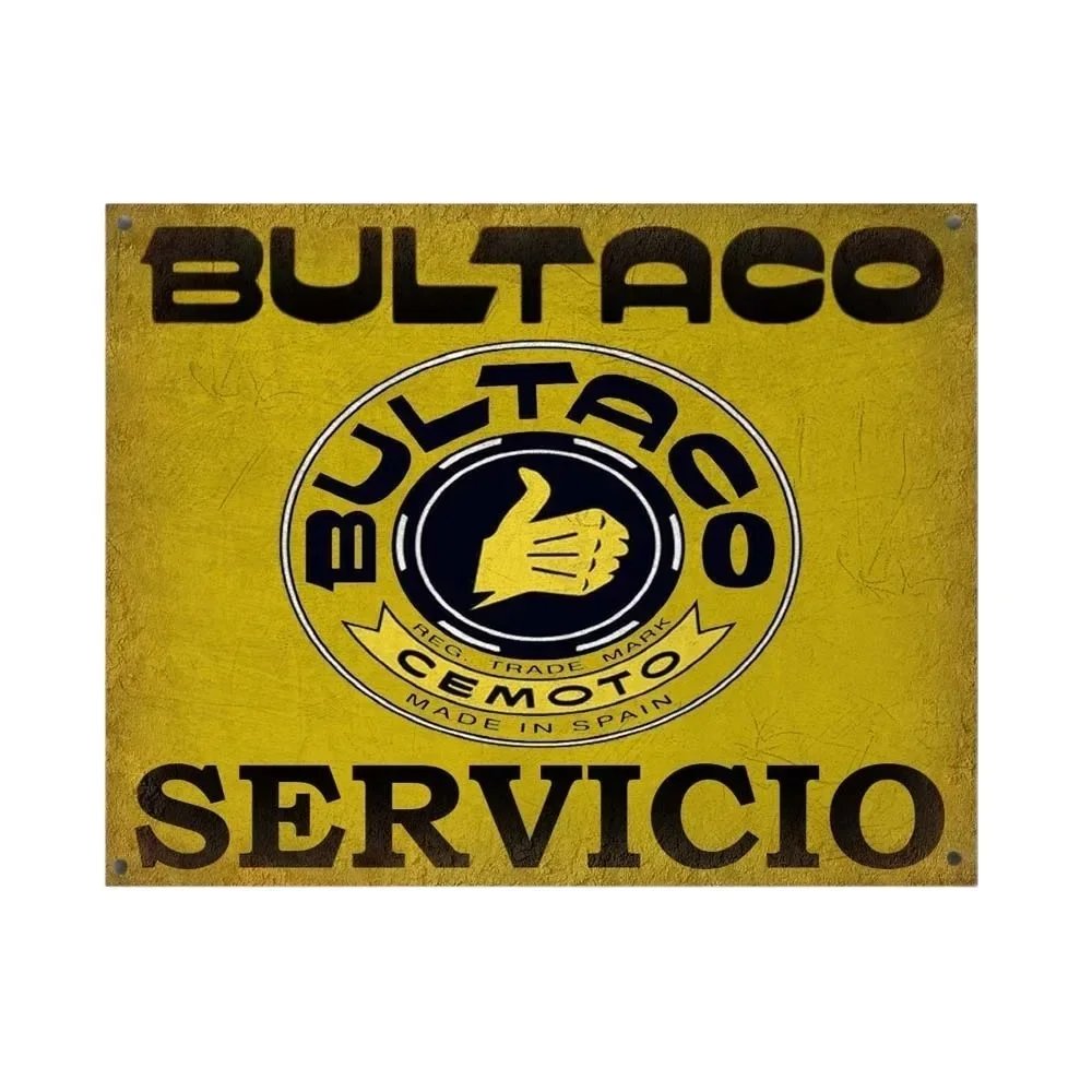 Bultaco Servicio Muestra Del Tin Sign Metal Sign Metal Poster Metal Decor Metal Painting Wall Sticker Wall Sign Wall Decor