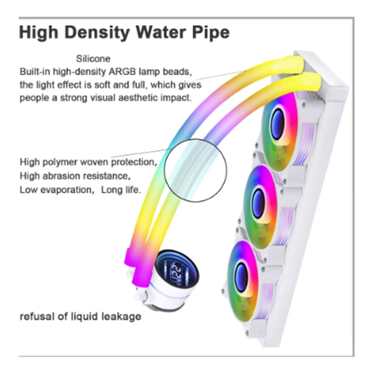 Enfriador de agua de 360mm ARGB Cpu para Lga2011v3 1200 para AMD AM4 IWONGOU Pc pantalla de temperatura de refrigeración por agua