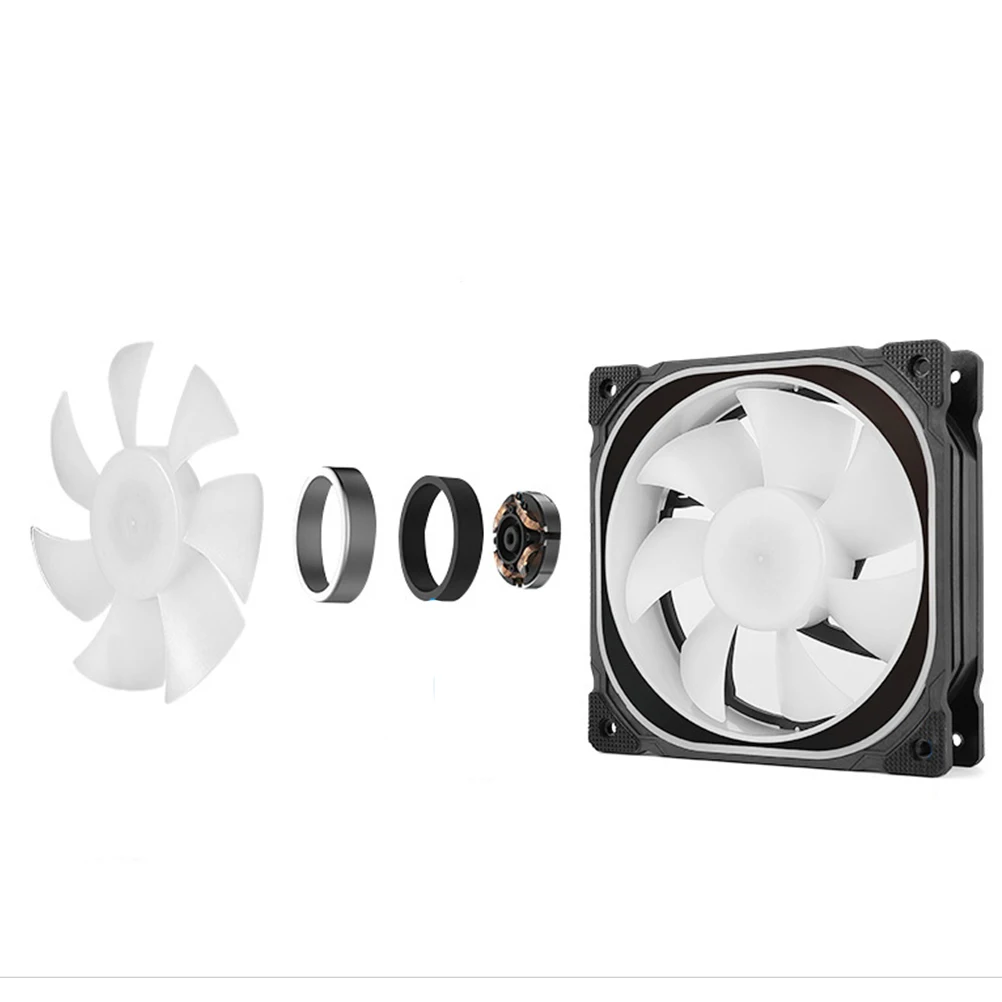 

3pcs 12cm RGB LED Cooling Fan Standard Controller Colorful LED Efficient Low Durable Notebook Cooler