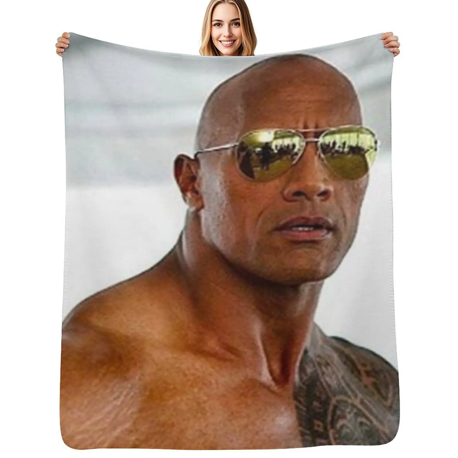 

dwayne johnson Throw Blanket All Season Lightweight Soft Blanket for Bed