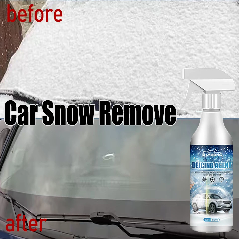 Winter De Icing Instantly Melts Ice Auto Windshield Deicing Spray Car Window Cleaner 60ML Road Anti Slip Winter Vehicle Supplies