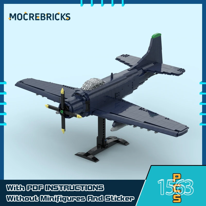 

MOC военная серия США Navy AD-2 Skyraider Fighte собранные игрушки строительные блоки технологические кирпичи детские подарки на день рождения