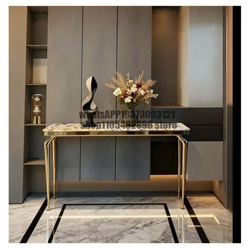 Light luxury style against the wall entrance, home entrance is opposite the door, modern entrance platform is high-end