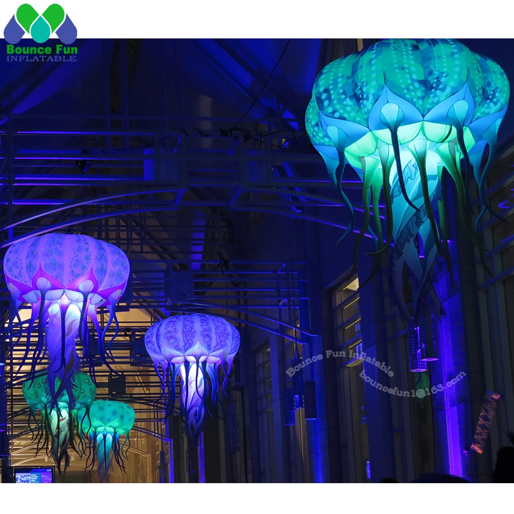 2024 Colorful Inflatable Led Jellyfish Balloon Hanging Party Decorations Stage Props Inflatable Jellyfish Lamp For Events Parade