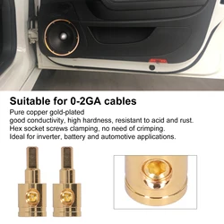 0GA Wire Reducer Terminal Connector Pure Copper Gold-Plated for Car Audio Amplifier Modification Cable Reducer Wire Reducer