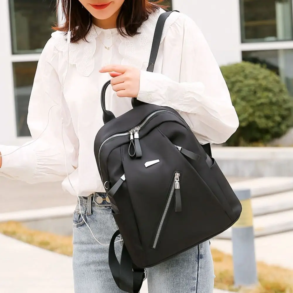 Cute PU Multi Pouch Backpack Small Pack Solid Color Solid Color Shoulder Bag Korean Style Handbag Retro Backpack Outdoor