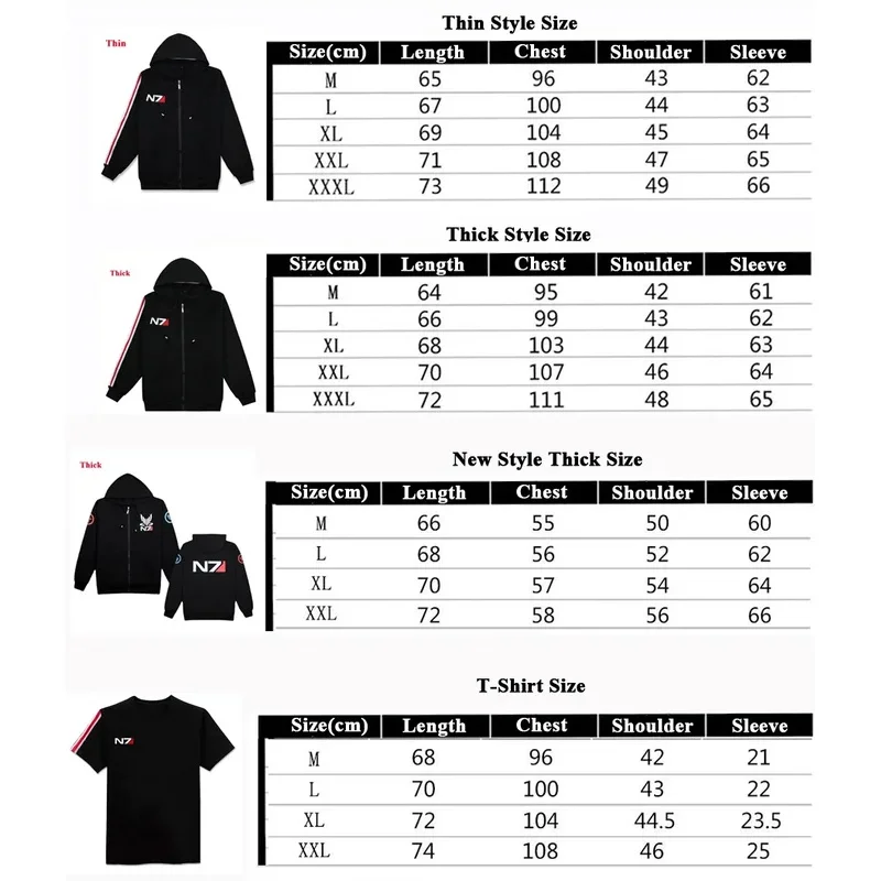 Juego Mass Effect N7 disfraz de Cosplay sudadera con capucha chaqueta Unisex abrigo con cremallera bordada camiseta ropa de calle