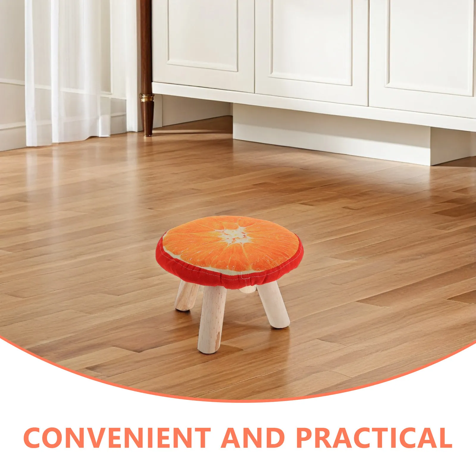 Solid Wood Creative Changing Stool Mushroom Shape Small Non Slip Footstool Suitable for Home Nail Salon