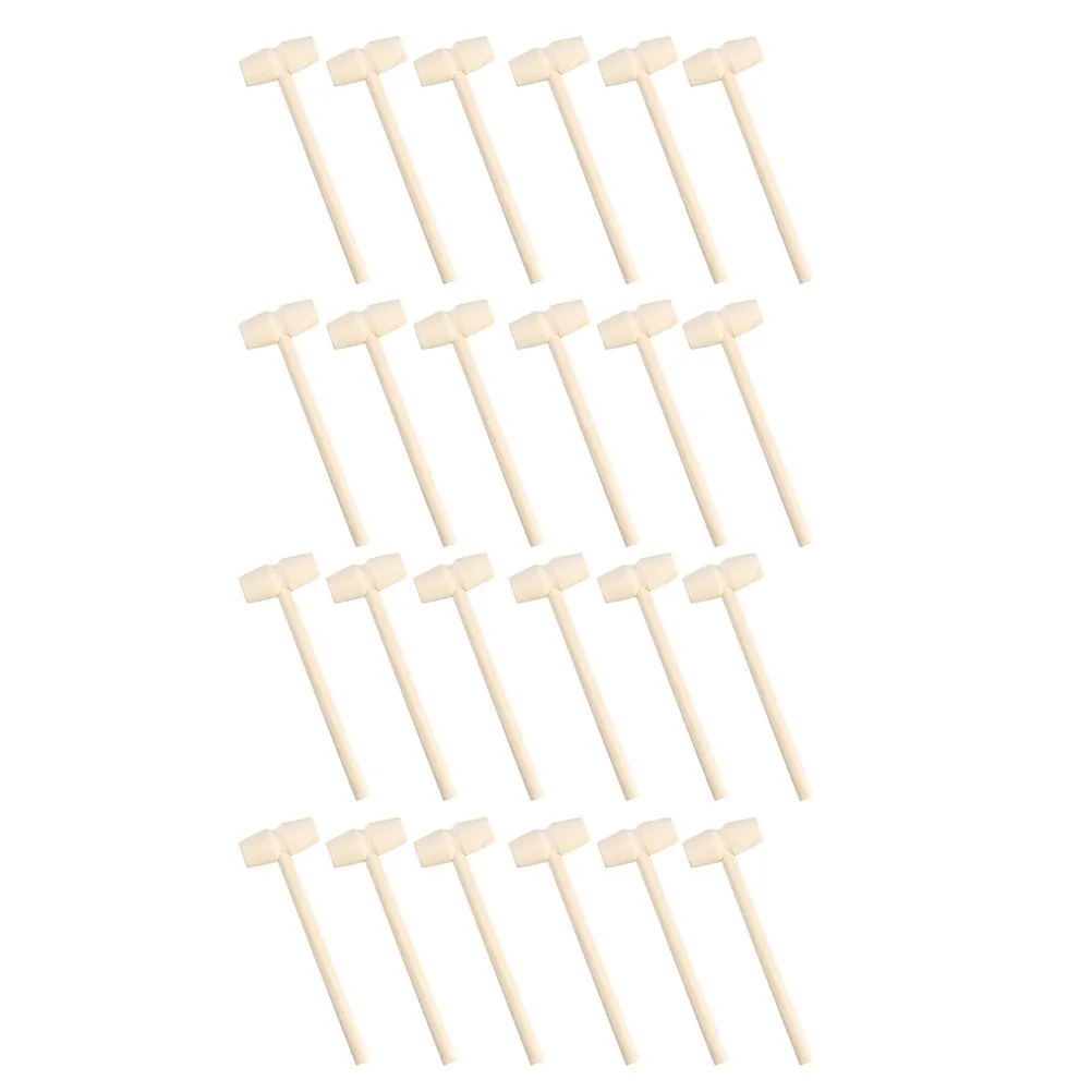 

Набор из 24 деревянных мини-молотков для детей: безопасные, из цельного дерева, для развития моторики рук, обучающие, для малышей, деревянные молотки-стучалки