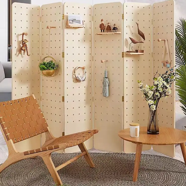 hole plate folding screen vertical movable entrance living room floor rack live stream partition display rack
