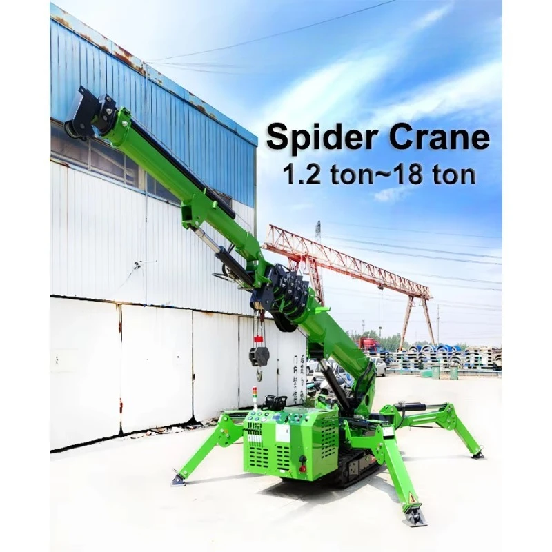 3 Ton 5 Ton 10 Ton Spider Crane 360 Degree Rotation Telescopic Spider Crane Boom Lift Folding Track Spider Crane