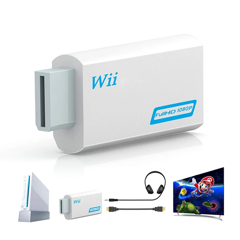 

For Wii Game Console To HD TV Display Adapter with 3.5mm Audio Output Supports All Wii Display Modes NTSC 480i 480p PAL 576i