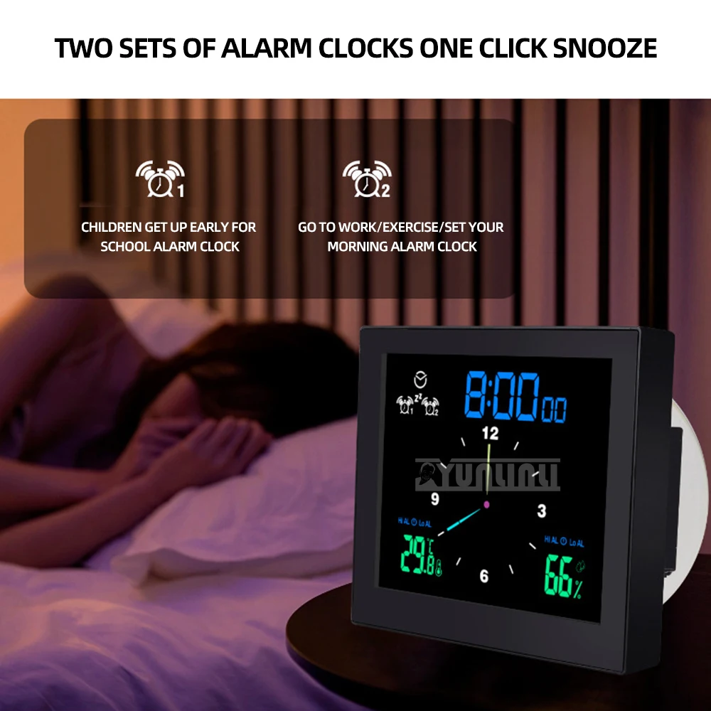 Jam Digital elektronik dalam ruangan, jam dinding kamar mandi tahan air untuk anak-anak, jam samping tempat tidur pelajar, jam Digital dalam ruangan