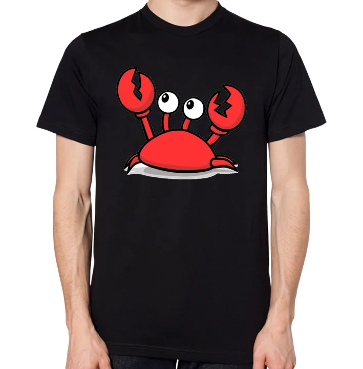 Cartoon Krabbe T-Shirt Männer Frauen Unisex Top Herren Lustige Grafik T-shirts Regelmäßige Kurzarm Casual Stil Sommer Baumwolle T Tops