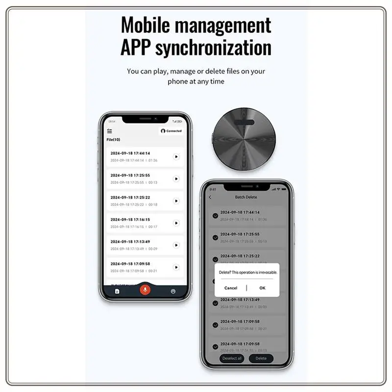 مسجل صوت A6 موثوق به، مسجل صوت صغير يعمل بالذكاء الاصطناعي، مترجم نقل Chatgpt، مسجل صوت A6 صغير يعمل بالذكاء الاصطناعي فلي