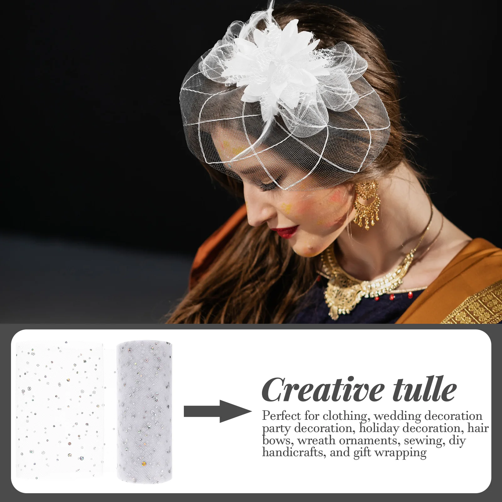 

Sequin Mesh Roll Glitter Tulle Fabric Decorations Craft Making Ruffle Skirts Rolls for DIY Wedding Party Decorations