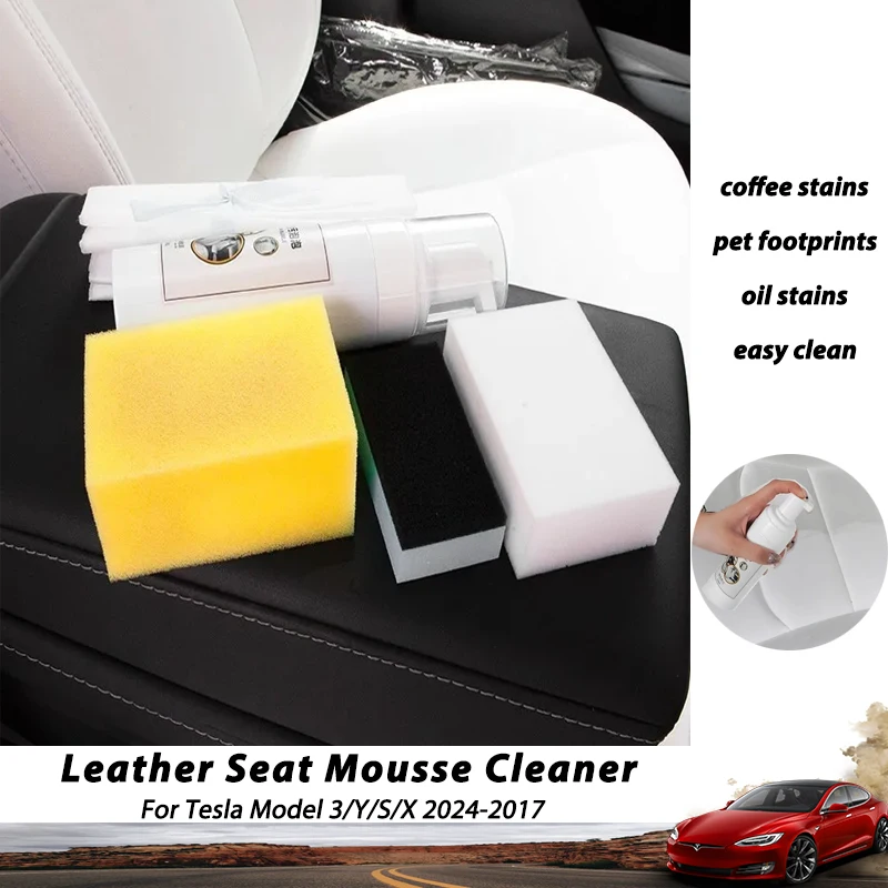 

150ml Multi-Purpose Foam Cleaner 2024 For Tesla Model 3 Y S X Seat Leather Surface Automotive Interior Wash Maintenance Spray