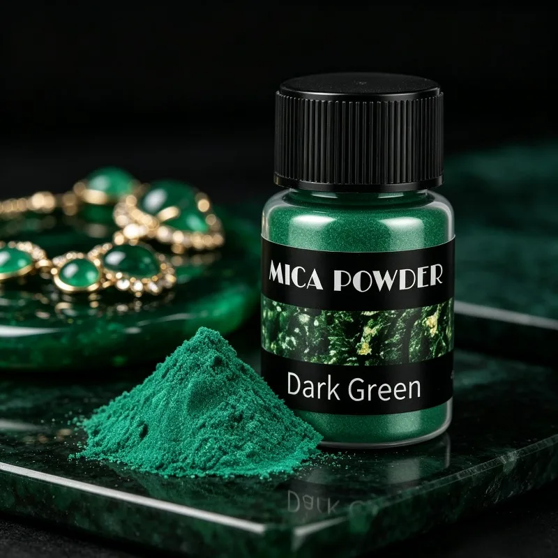 Jewelry Making - Dark Green Mica Powder,Soap and Candle Making, DIY Projects, Fine Powder, High Purity, for DIY Enthusiasts,