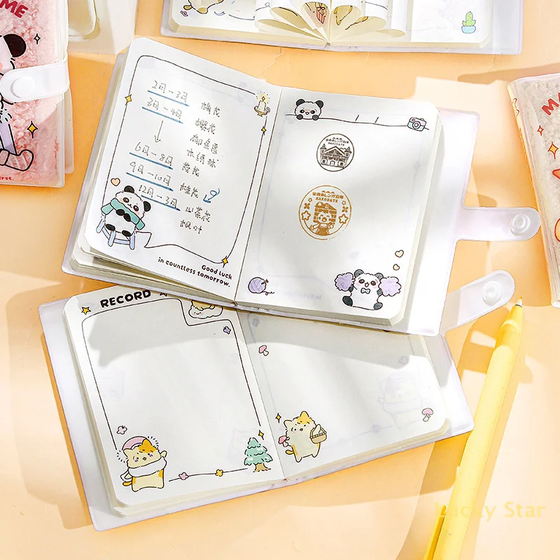 Kawaii Harige Mini Notebook Kinderen Leuke Cartoon Notebook Mode Creatieve Handboeken Kleurrijke Pagina Pocket Notepad Student Briefpapier