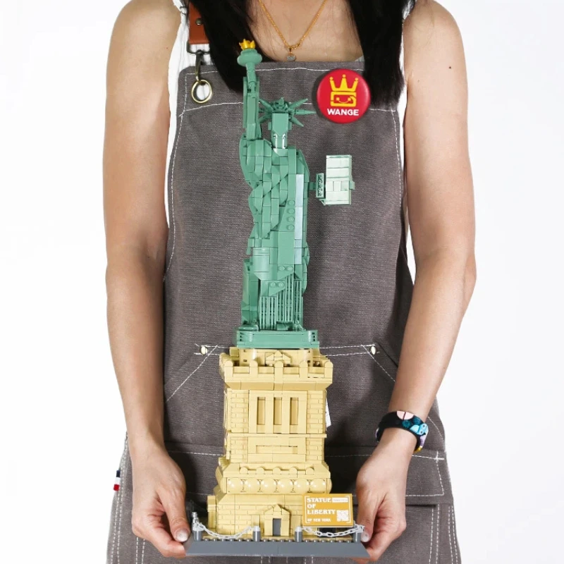 Wange Statue della Libertà Building Blocks Set di modelli di piccole particelle Architettura Mattoni Serie compatibile di giocattoli di assemblaggio fai-da-te