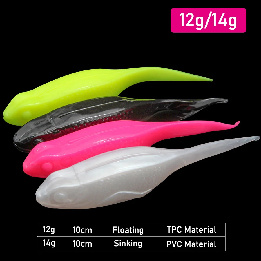 JYJ 6pieces 10cm 12g/14g sinking or floating soft frog tadpole lure bait fishing tackle wobbler artificial pesca swimming bait