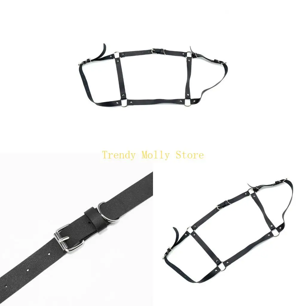 N5KB PU حزام الصدر التعليق عبودية حزام الشرير أحزمة الصدر جسم قابلة للتعديل للبالغين